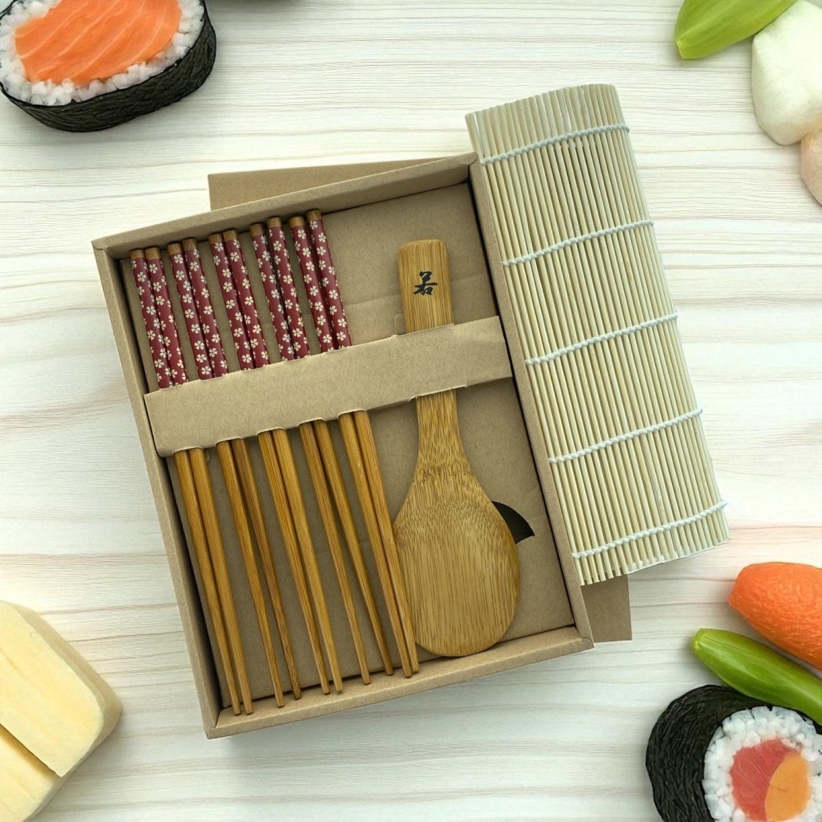 4pcs Chopsticks & Rice Paddle Set | Sushi Making Kit Option Bamboo Mat - Xihaha Limited