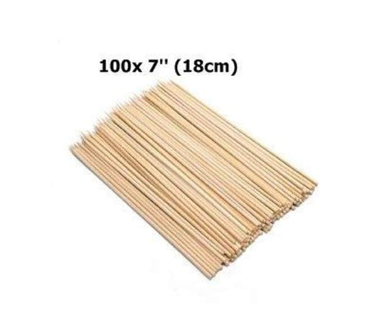 100 Bamboo Skewers Satay Sticks 7inch (Pack of 2)