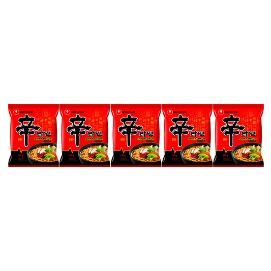 Nong Shim Shin Ramyun Noodle Soup Halal Korean 120g x 5 Packs