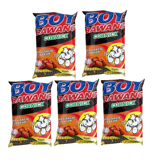 Boy Bawang Cornick, Hot Garlic Flavor 100g (Pack of 5)