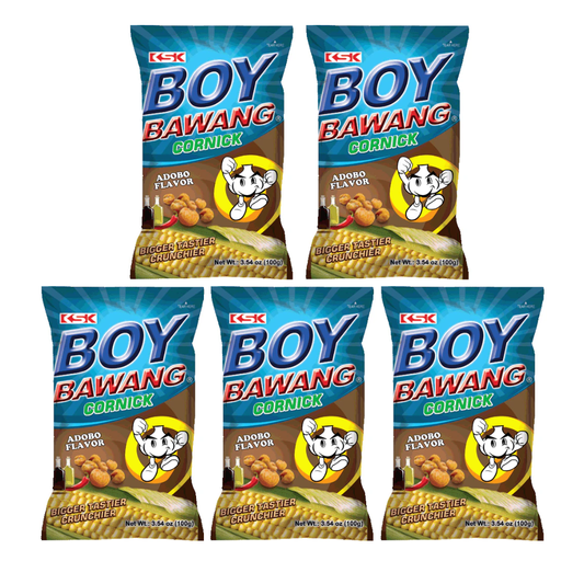 Boy Bawang Adobo Fried Corn Snack 100G (Pack of 5)
