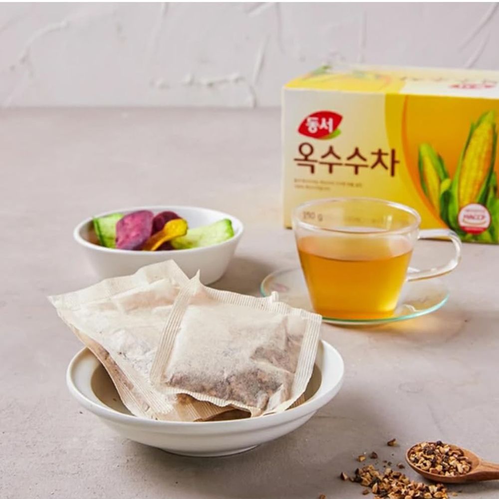 Dongsuh Korean Roasted Corn Tea 150g (15 x 10g Tea Bags) | 100% Corn | Korean Oksusu Cha | Traditional Grain Tea | Caffeine Free