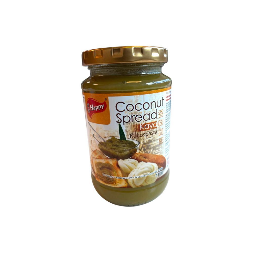 Happy Pandan Coconut Jam Spread Kaya 410g Malaysian Kaya for Toast, Buns & Breakfast