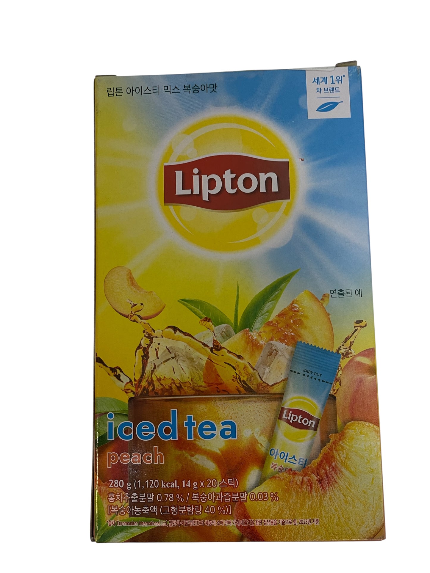 Lipton Iced Peach Tea Instant Drink Mix 14g x 20 Sachets (280g) | Korean Iced Tea Mix