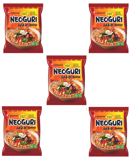 Nong Shim Korean Neoguri Hot Ramyun Noodle - 120g (Pack of 5 packs)
