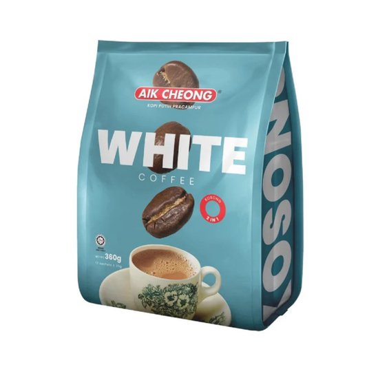 Aik Cheong Malaysian 2 In 1 No Sugar White Coffee, halal, Non-Dairy Creamer, (12 Sachets) 360g