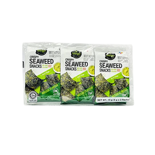 CJ Crispy Seaweed Wasabi Flavour 15g  (Pack of 3)