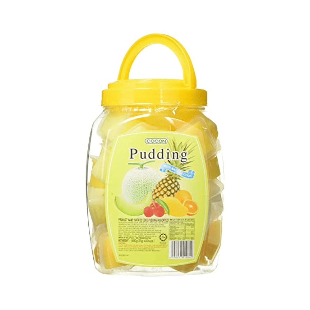 Cocon Mini Nata de Coco Assorted Pudding 40 - Pieces Jar 1.4 kg - Xihaha Limited