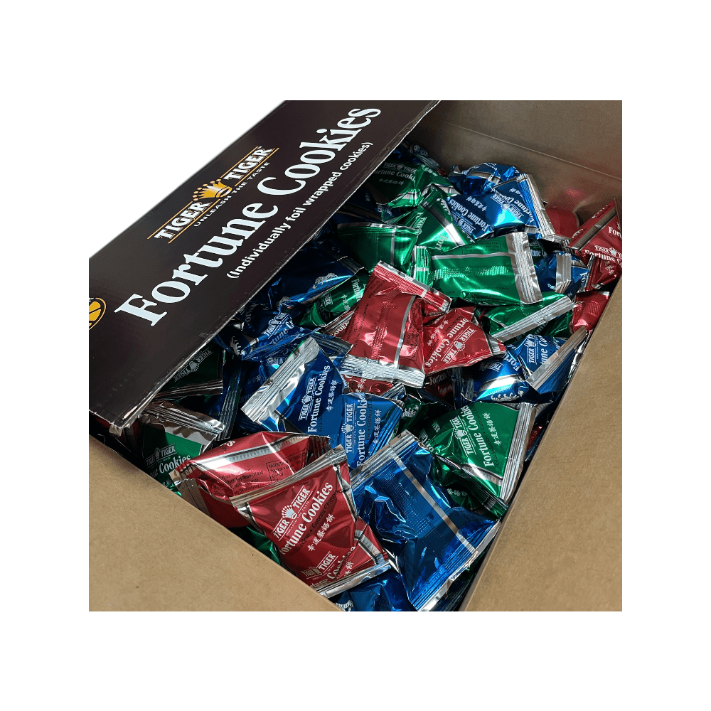 Colourful Wrap Chinese New Year Fortune Cookies 2kg | Citrus Flavour | Approx. 320 Individually Wrapped - Xihaha Oriental Food & Gifts