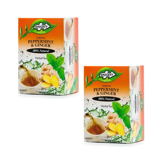 Dalgety Strong Peppermint & Ginger Herbal Tea 18-Count (Pack Of 2)