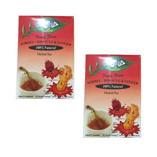 Dalgety Ginger & Sorrel Fruity Ginger 100% Natural Herbal Tea 2G X 18 Tea Bags (40G) x 2 packs