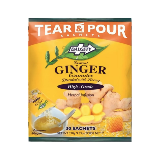 Dalgety Instant Ginger Herbal blended with Honey Tea Bag 30 Sachets 100% Natural 270G