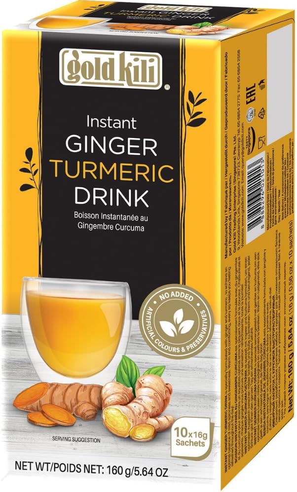 Gold Kili Instant Ginger Turmeric Drink with Honey - 10 sachets - Xihaha Oriental Food & Gifts
