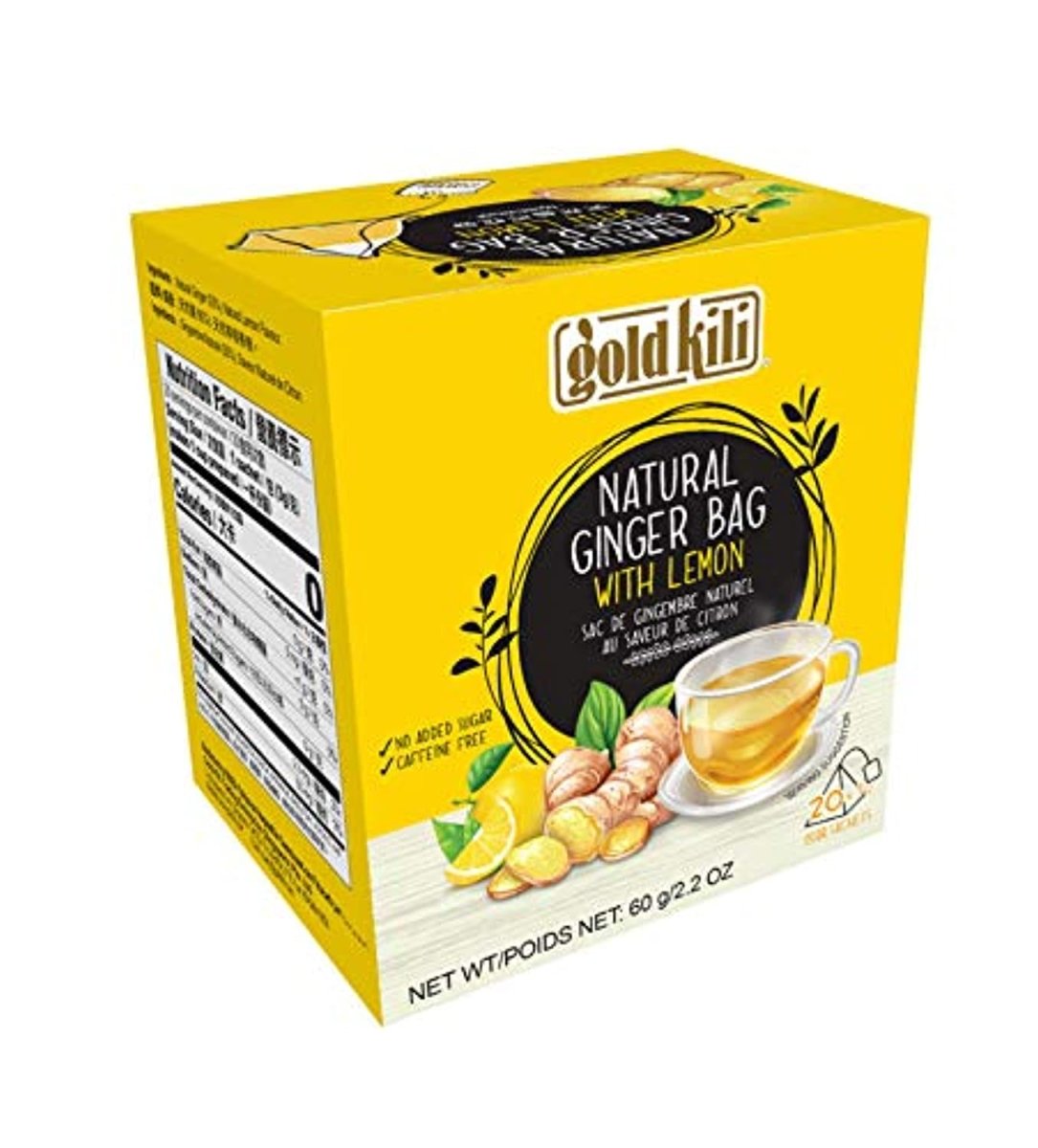 Gold Kili Natural Ginger Bag With Lemon 60G x 2 packs **BBD 19 March 2026** - Xihaha Oriental Food & Gifts