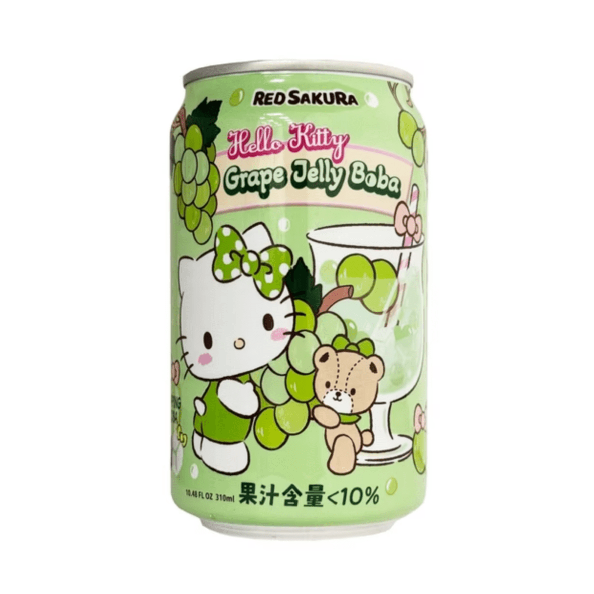 Hello Kitty Boba Drink Variety Pack – 4 Flavours (Brown Sugar, Taro, Grape Jelly, Apple Jelly) 310ml x 4 | Asian Bubble Tea Gift Set UK - Xihaha Oriental Food & Gifts