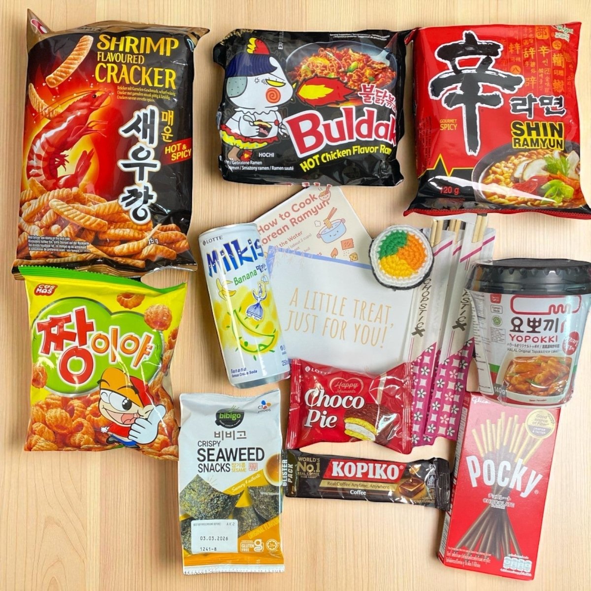 Korean Instant Noodle Snack Hamper with Plushie | Uni Student Comfort Gift - Xihaha Limited