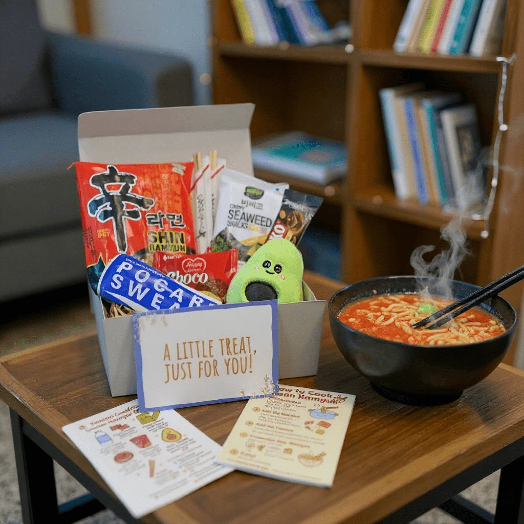 Korean Ramyun Snack Hamper Asian Comfort Food Gift Box, Care Package for Student - Xihaha Limited