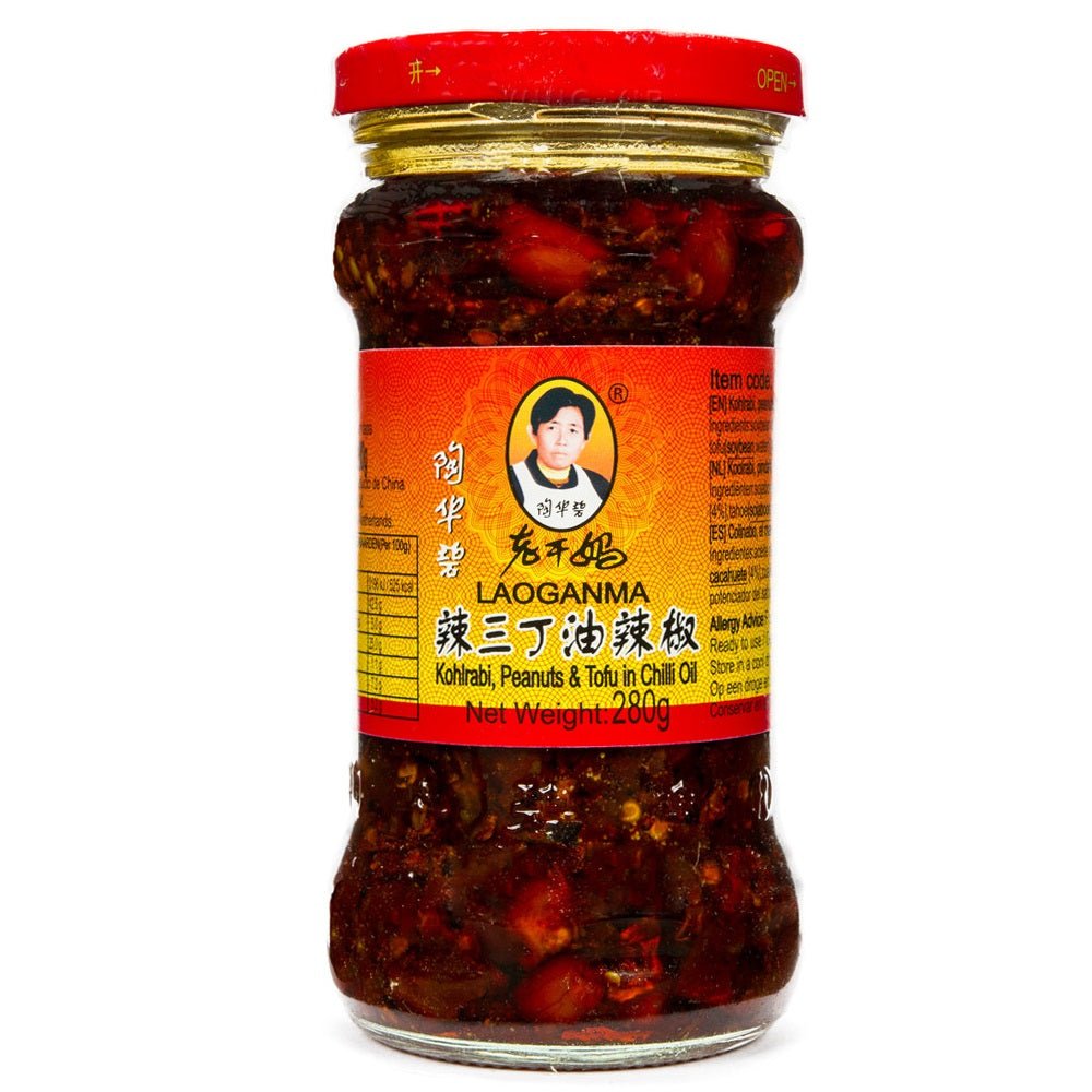 Laoganma Kohlrabi, Peanuts & Tofu in Chilli Oil 280g - Xihaha Limited