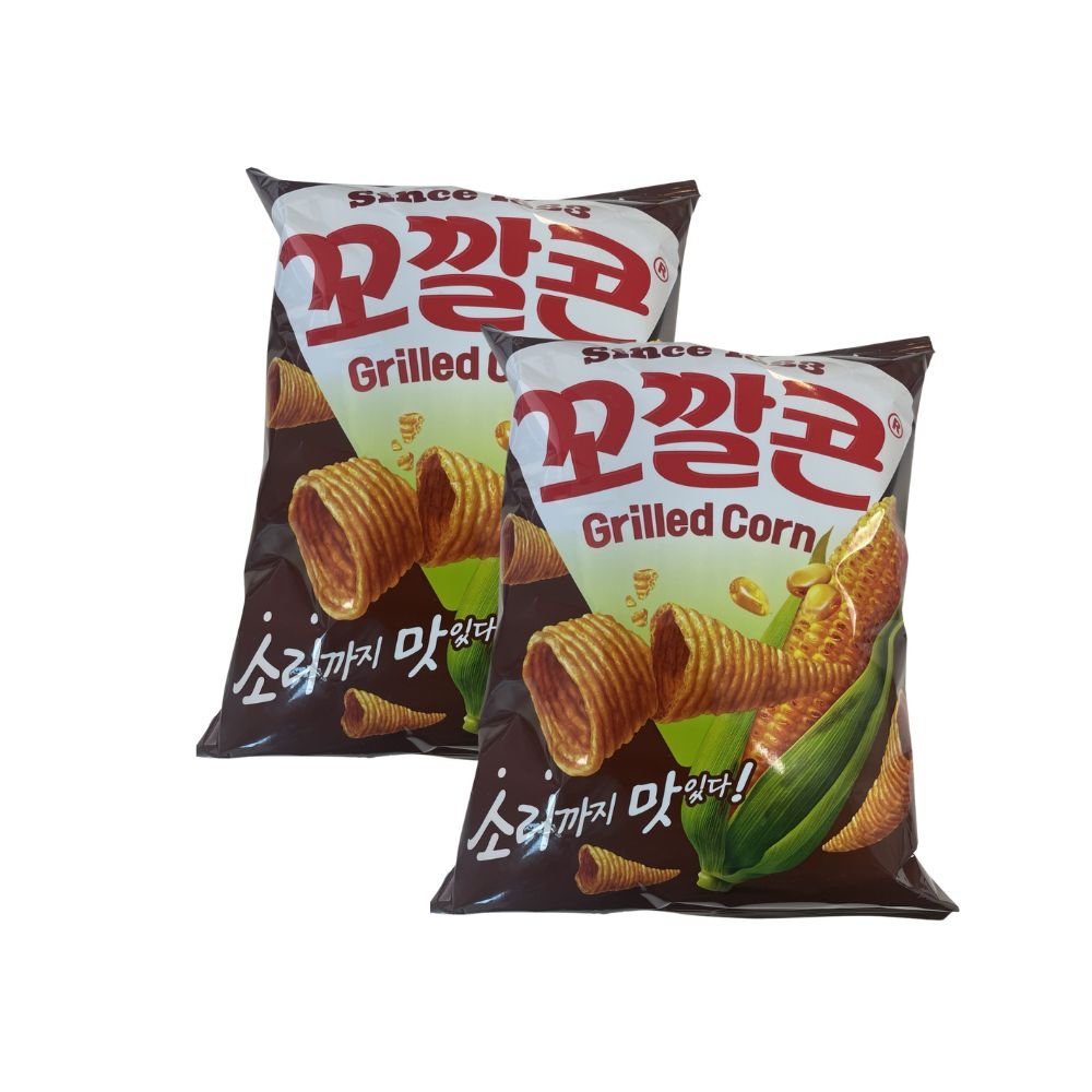 Lotte Kokkalcorn Grilled Corn Snack 67g x 2 Korean Crispy Corn Cone Snacks **17 July 2026** - Xihaha Oriental Food & Gifts