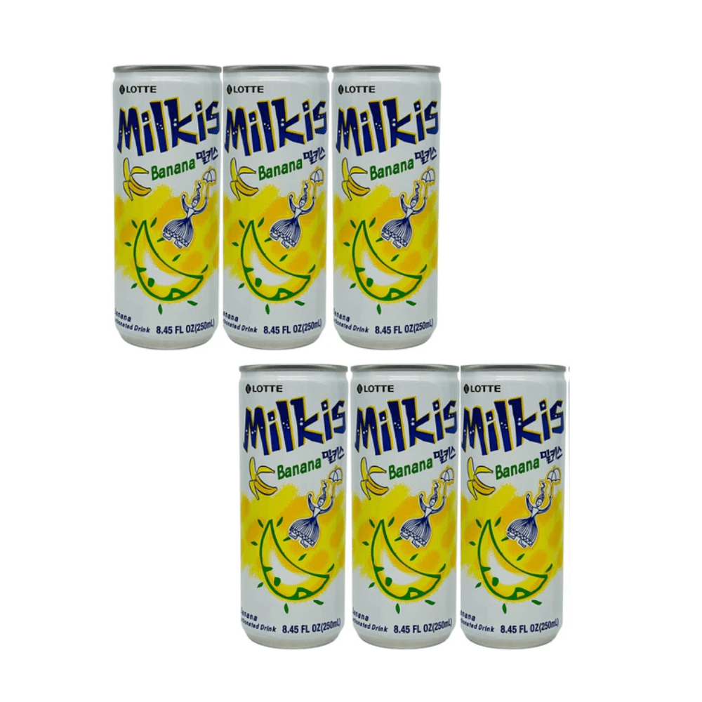 Lotte Milkis Banana Soft Drink 250 ml (Pack of 6) - Xihaha Oriental Food & Gifts