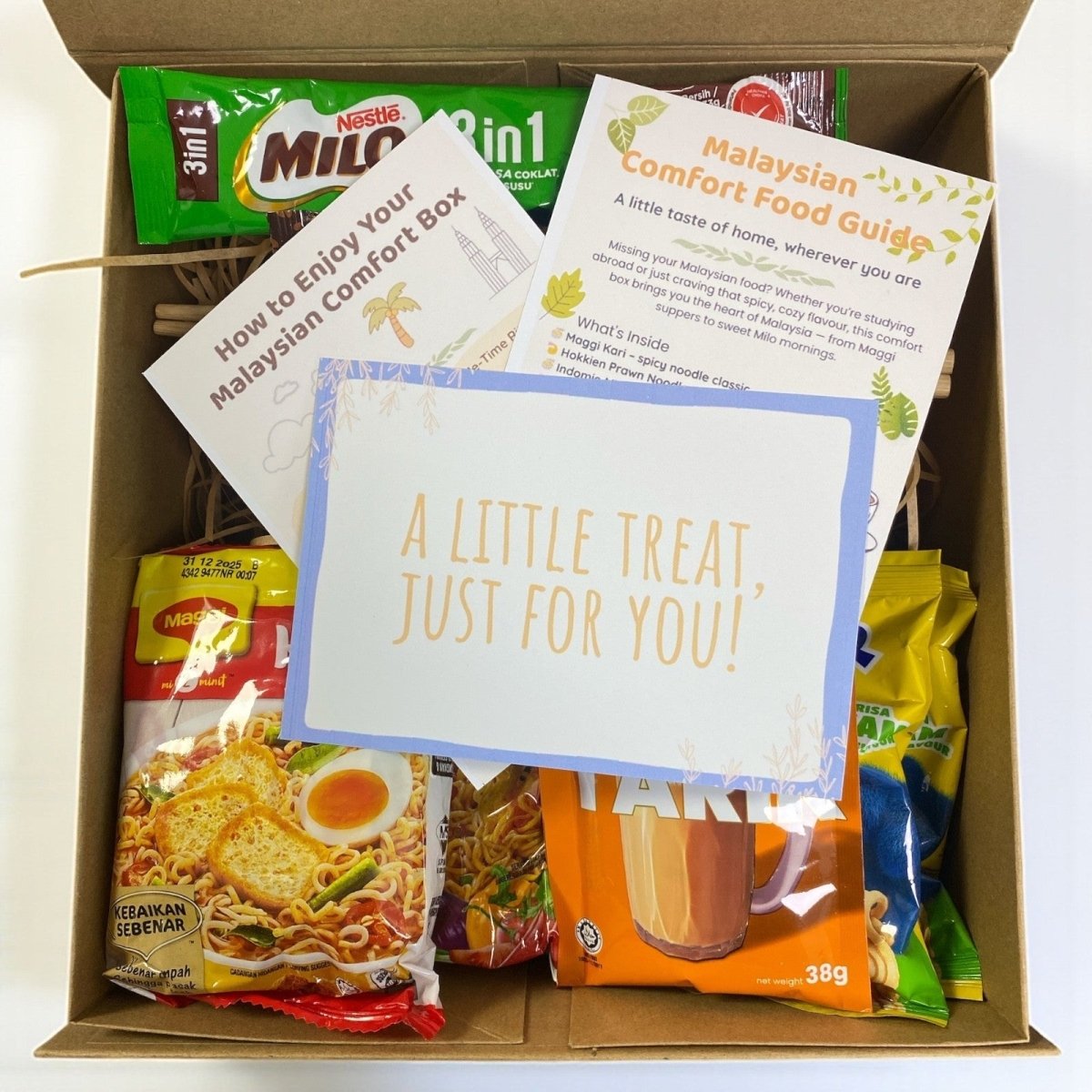 Malaysian Comfort Snack Food Hamper Gift Box Maggi Noodles, Milo, Teh Tarik - Xihaha Limited