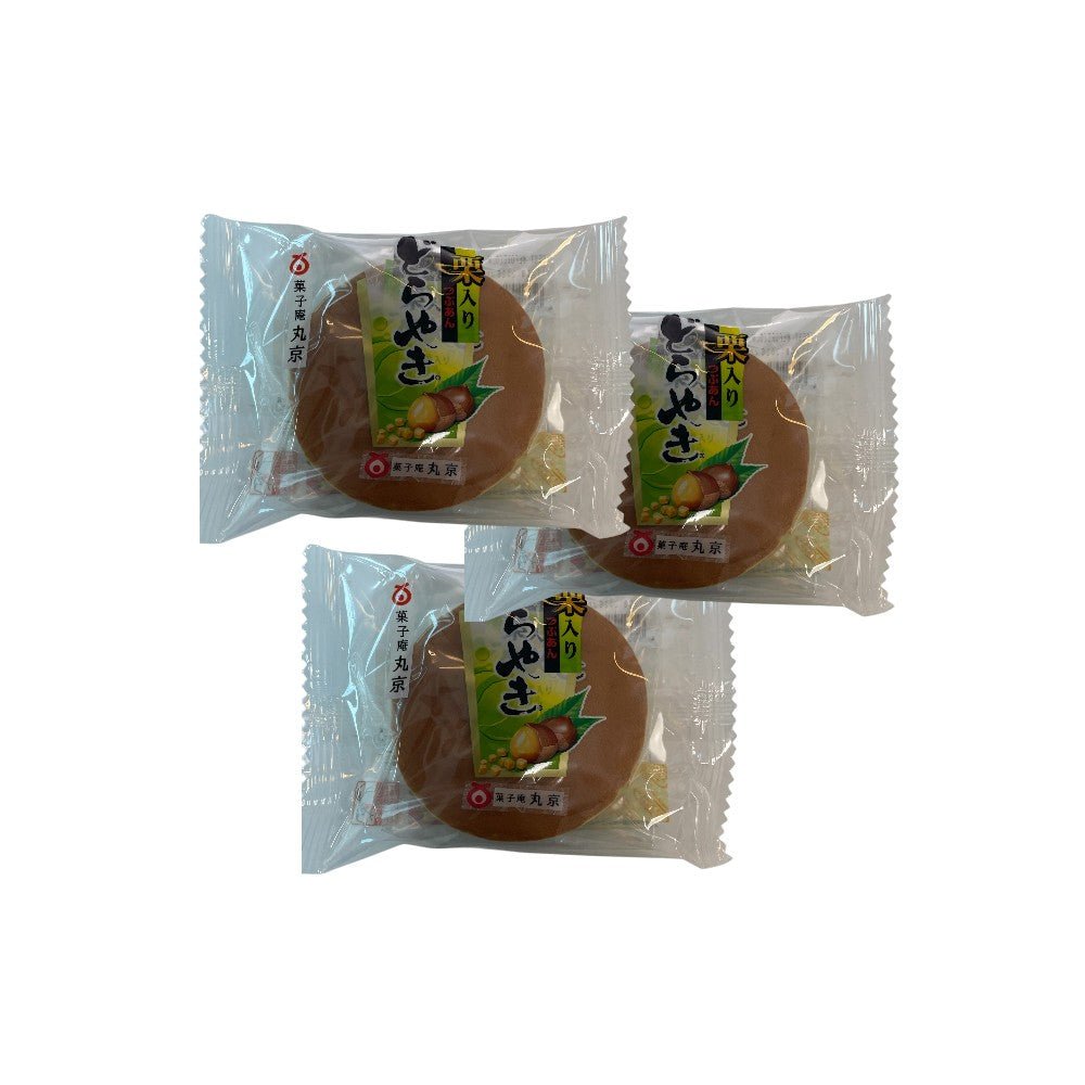Marukyo Pancake Dorayaki with Red Bean & Chestnut Filling 63g x 3 (Pack of 3) – Sweet Azuki Bean Cake Snack – Traditional Japanese Dessert - Xihaha Oriental Food & Gifts