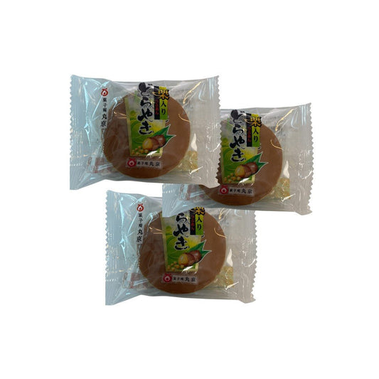 Marukyo Pancake Dorayaki with Red Bean & Chestnut Filling 63g x 3 (Pack of 3) – Sweet Azuki Bean Cake Snack – Traditional Japanese Dessert - Xihaha Oriental Food & Gifts