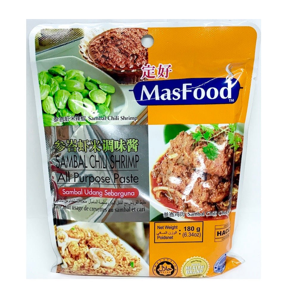 Masfood Sambal Chili Shrimp All Purpose Paste 180g (1 Pack) *Best Before 10 Aug 2025* - Xihaha Oriental Food & Gifts