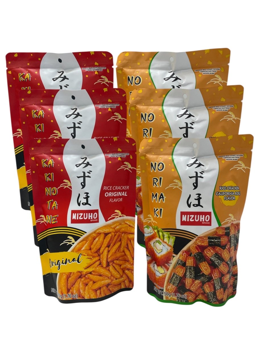 MIZUHO Rice Crackers 50g | Original Kakinotane | Norimaki California Roll Flavour - Xihaha Oriental Food & Gifts