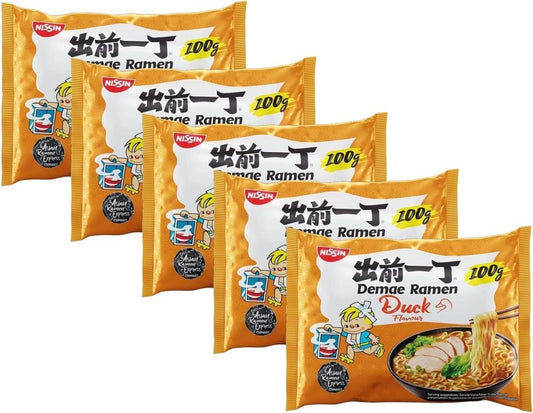 Nissin Demae Ramen Instant Ramen Noodles - Duck Flavour 100g (Pack of 5) - Xihaha Limited