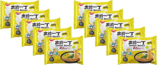 Nissin Instant Noodle Miso Flavour (Vegetarian) 100g x 10 Packs - Xihaha Limited