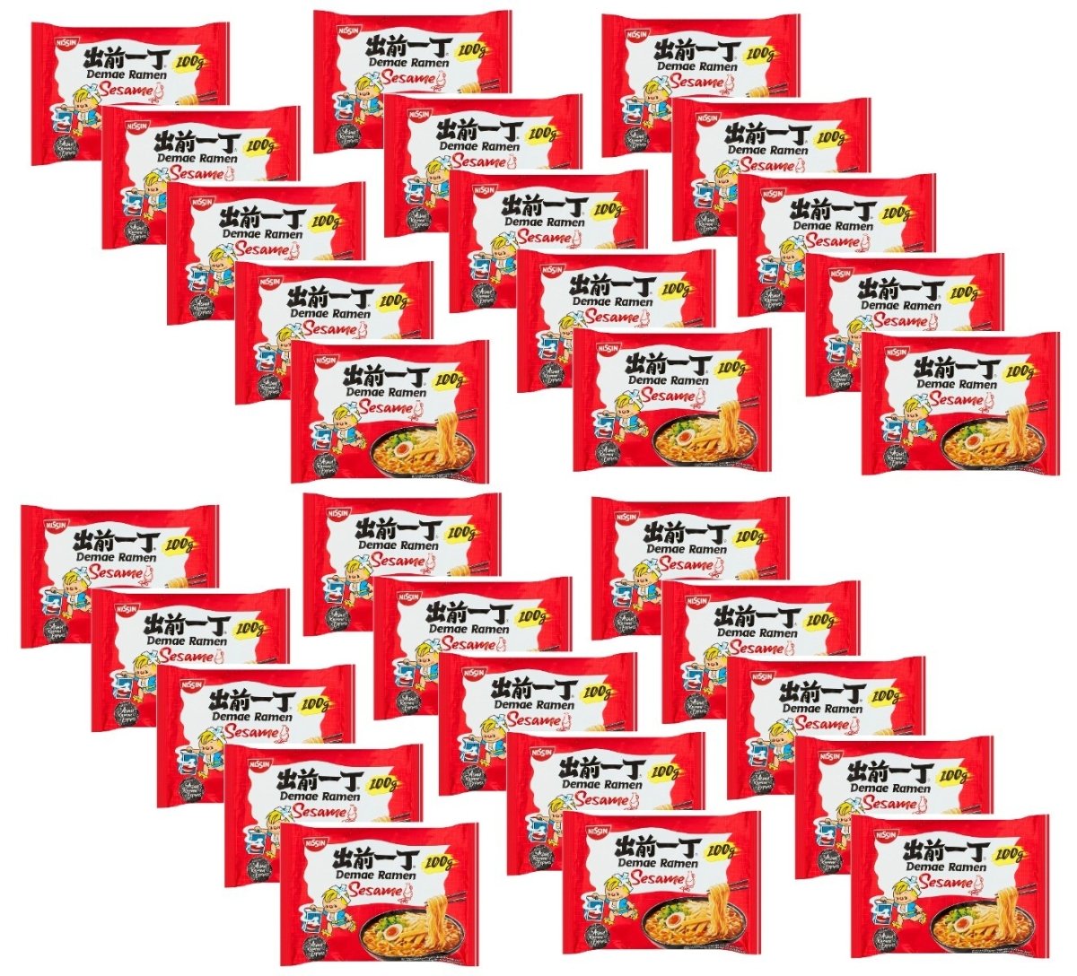 Nissin Japanese Demae Ramen Instant Noodles Sesame Oil Flavour 100g, Pack of 30 - Xihaha Limited
