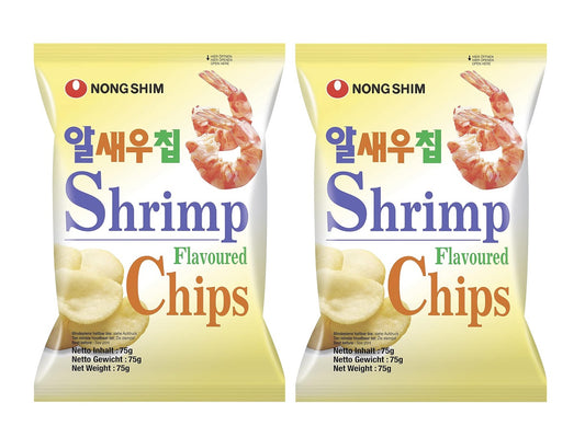 Nongshim Shrimp Flavoured Chips (Chinese Crackers Style) 75g (Pack of 2)