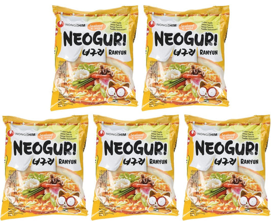 Nongshim Neoguri Mild Seafood Instant Ramyun Noodles (5 x 120g) - Xihaha Limited