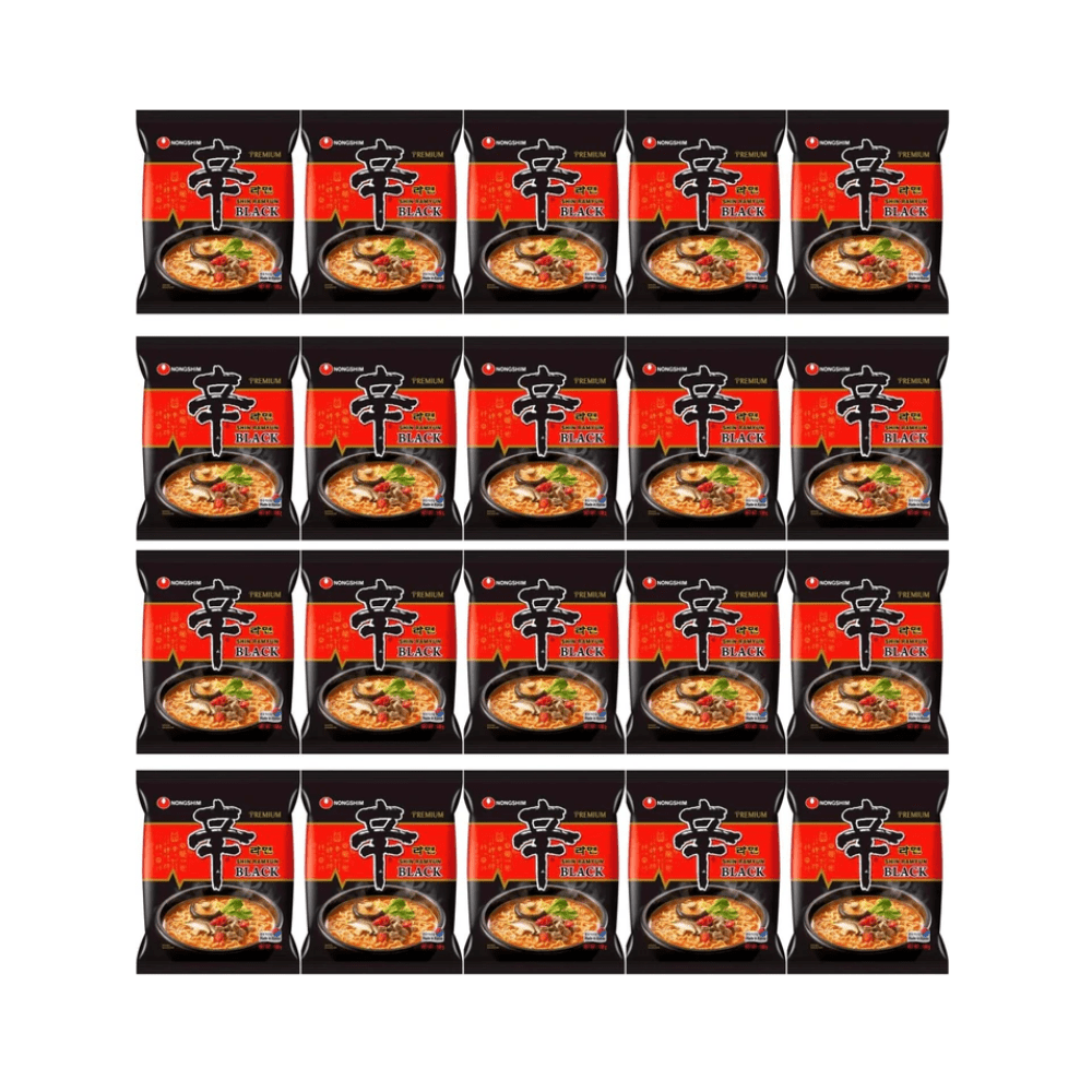 Nongshim Shin Ramyun Black Premium Korean Instant Noodles 130g x 20 – Rich Beef Bone Broth - Xihaha Oriental Food & Gifts