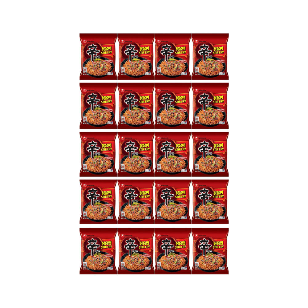 Nongshim Shin Ramyun Stir Fry Ramen Gourmet Spicy Noodles, Halal 131g (Pack of 20) - Xihaha Limited