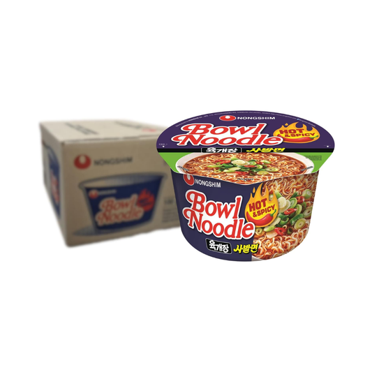 Nong Shim Hot & Spicy Bowl Noodle Soup 100g 12 Bowls