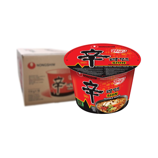 Nongshim Shin Ramyun Ramen Noodle Soup Big Bowl 114g (Pack of 16)