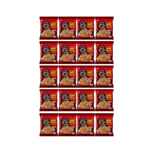 Nongshim Shin Ramyun Stir Fry Ramen Gourmet Spicy Noodles, Halal 131g (Pack of 20)