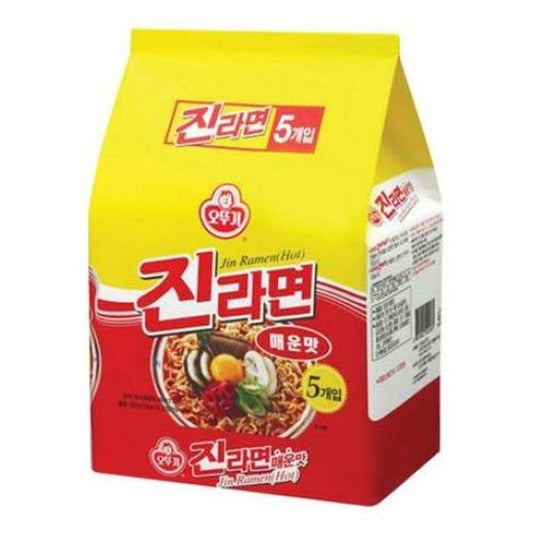 Ottogi Jin Ramen Noodles (Spicy) 120g (Pack of 5) - Xihaha Limited