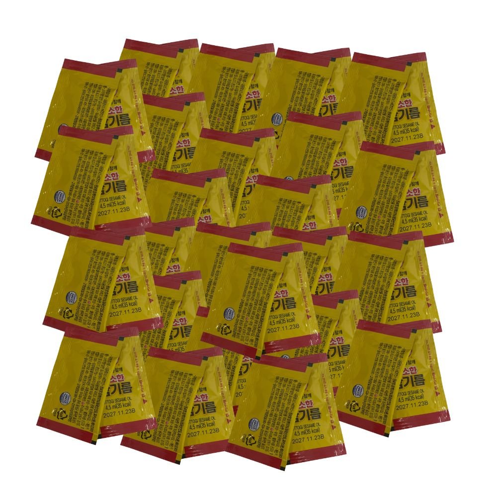 Ottogi Korean Roasted Sesame Oil Sachets 4.5ml 20 sachets | 50 sachets - Catering camping short stay - Xihaha Oriental Food & Gifts