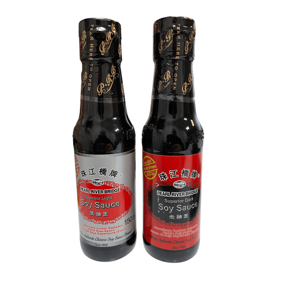 Pearl River Bridge Superior Light & Dark Soy Sauce 150ml – Chinese Soy Sauce Twin Pack (2 Bottles) - Xihaha Oriental Food & Gifts