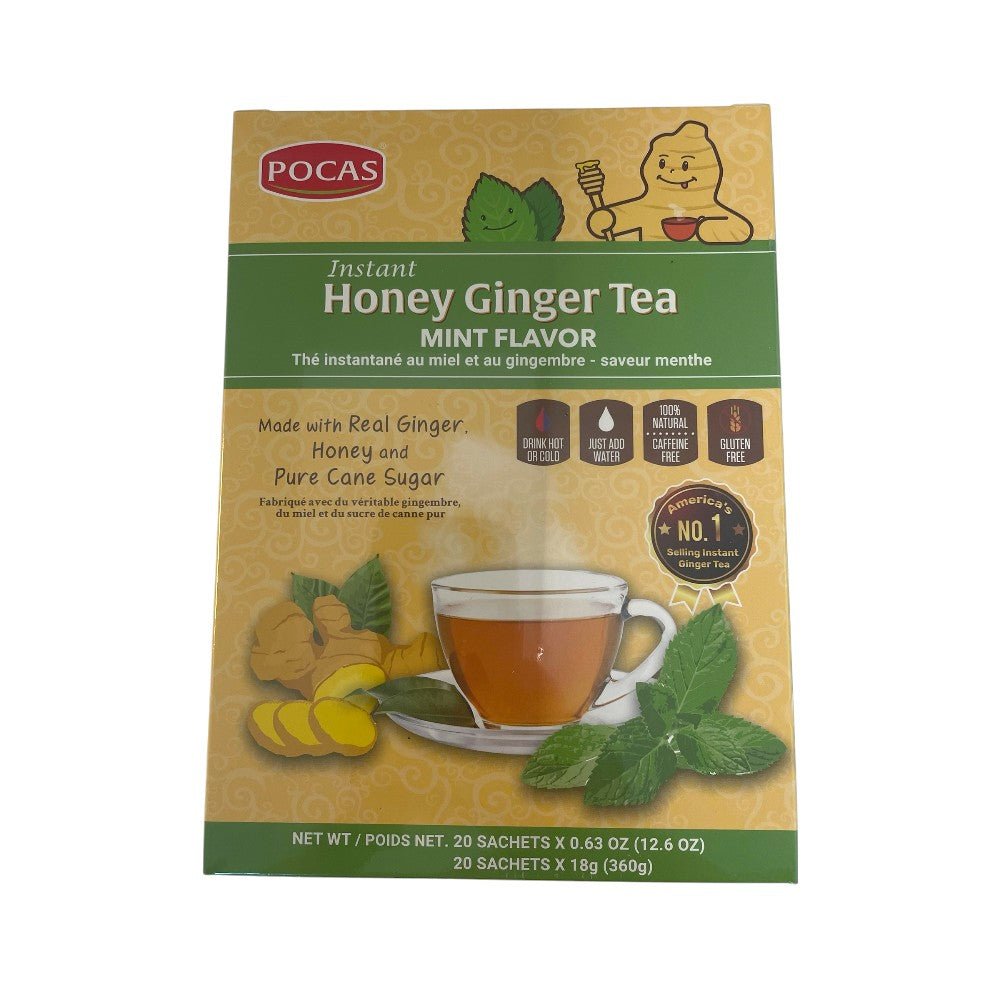 POCAS Instant Honey Ginger Tea Mint Flavor 20 Sachets x 18g (360g) - Xihaha Oriental Food & Gifts