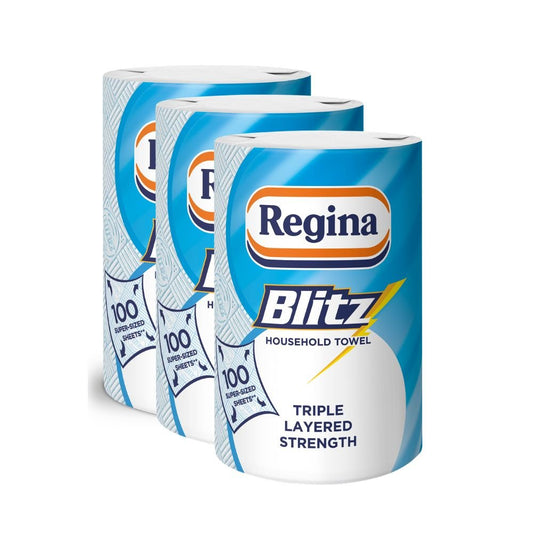 Regina Blitz Bigger Roll Household Towel – 100 Super-Sized 3-Ply Sheets - Choose - Xihaha Oriental Food & Gifts