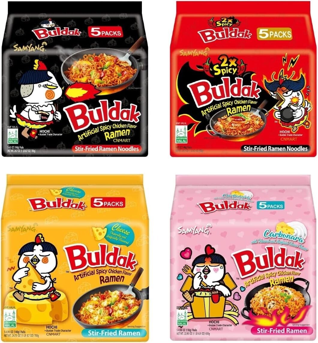 Samyang Hot Chicken Ramen Noodles Halal 5 Packs - Choose Flavour - Xihaha Limited