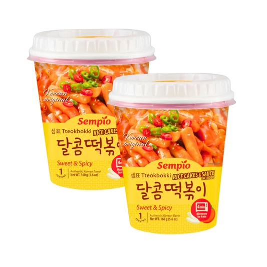 Sempio Instant Rice Cake Cup Tteokbokki Topokki Hot & Sweet & Spicy Cup 160g x 2 packs *BBD Oct 2025*