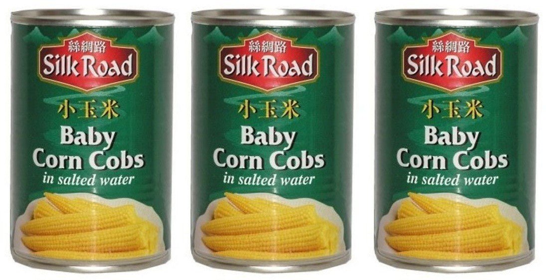 Silk Road Young Baby Corn in Salted Water 410g *BBD 4 November 2025* Choose - Xihaha Oriental Food & Gifts