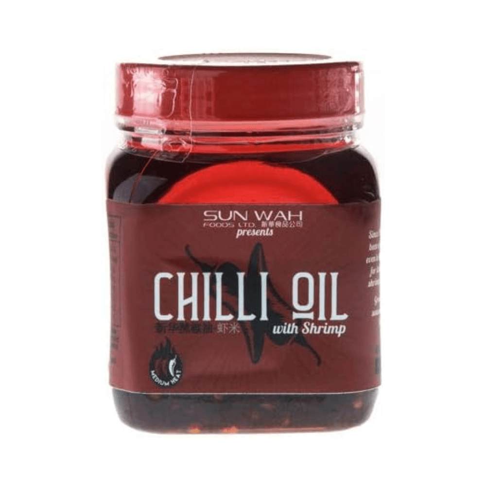 Sun Wah Chilli Oil with Shrimp 180g – Spicy Asian Chilli Oil with Crispy Chilli & Shrimp Paste for Noodles, Dumplings, Rice & Stir Fry - Xihaha Oriental Food & Gifts