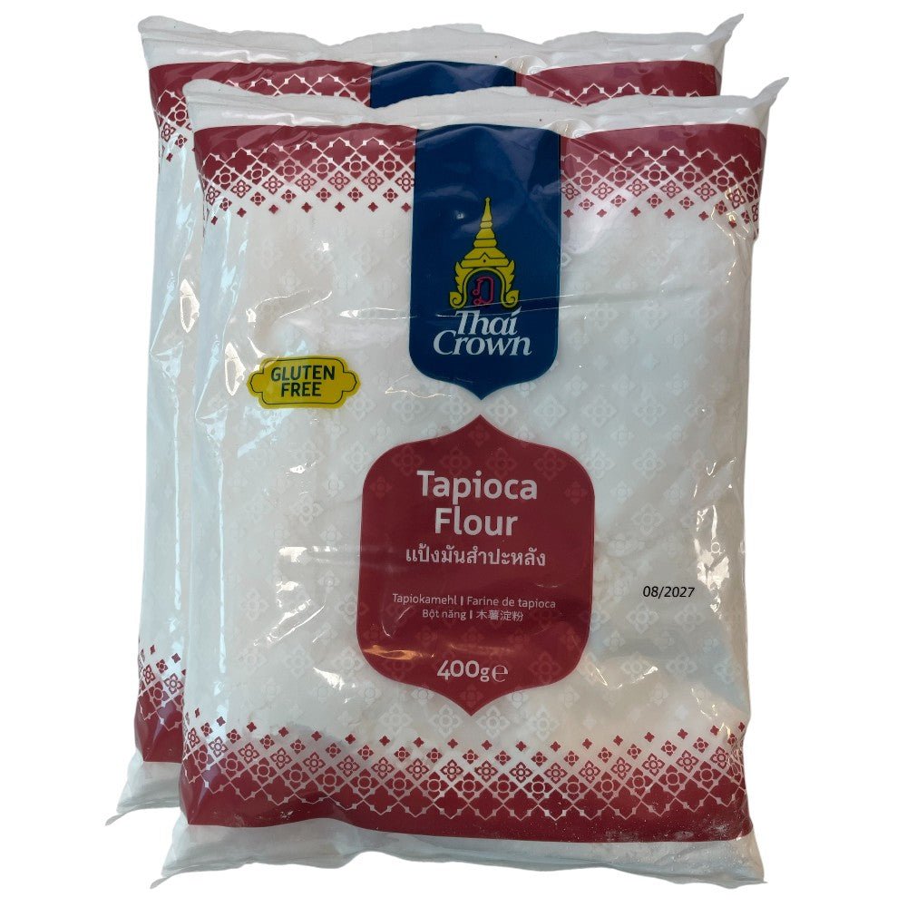 Thai Crown Tapioca Flour 400g x 2 packs – Gluten Free Tapioca Starch for Baking, Bubble Tea, Asian Desserts & Thickening Sauces - Xihaha Oriental Food & Gifts