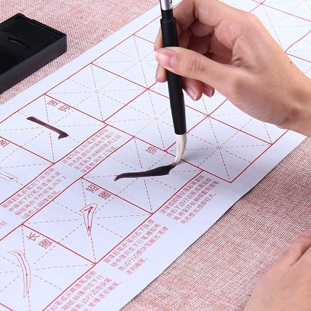 Traditional Chinese Calligraphy Set for Beginner Ink Paper InkStone Cloth Brush - Xihaha Limited